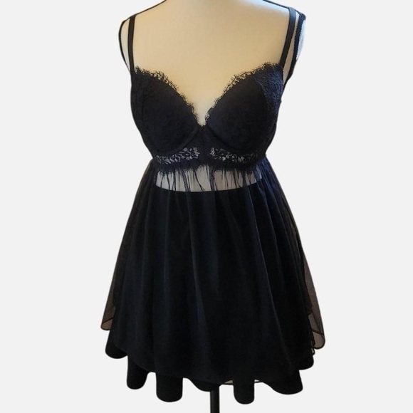 Victoria's Secret Other - Victoria's Secret Black Sheer Lace Chemise